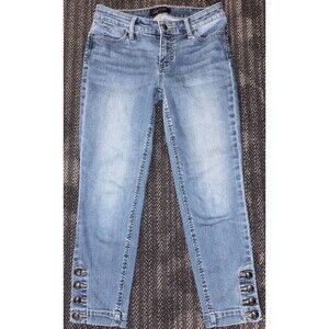 Talbots Flawless Five Pocket Jeans / Sz 2P / Nautical Buttons / Ankle